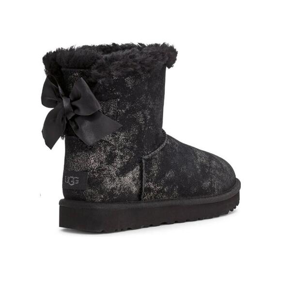 NEW UGG® Mini Bailey Bow Glimmer Faux Fur Lined Boot - Picture 2 of 5